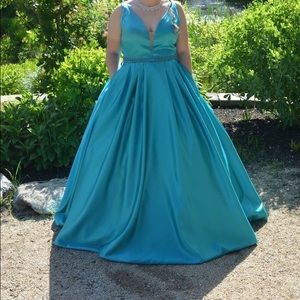 Teal prom dress
